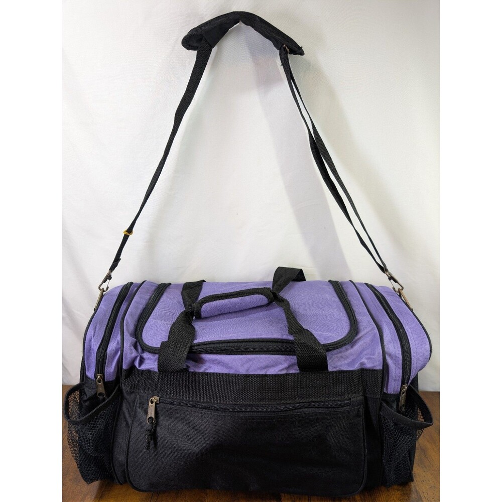 Dalix Duffle Bag Sports Duffel Bag Purple Black Gym Bag